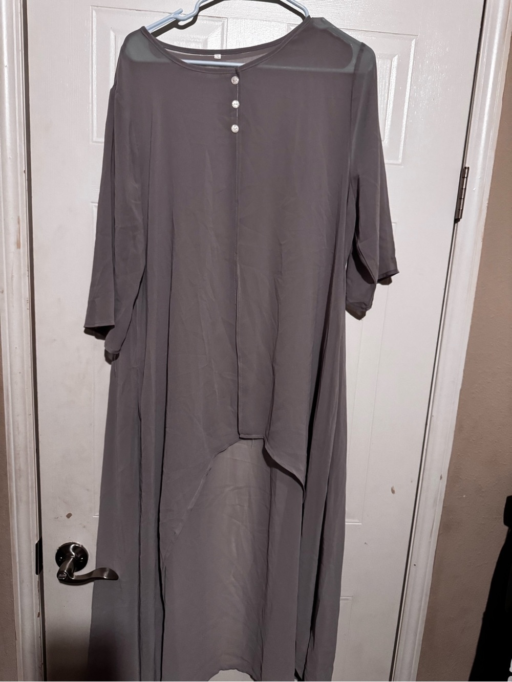 Source Unknown Gray Maxi Dress with Button Detail